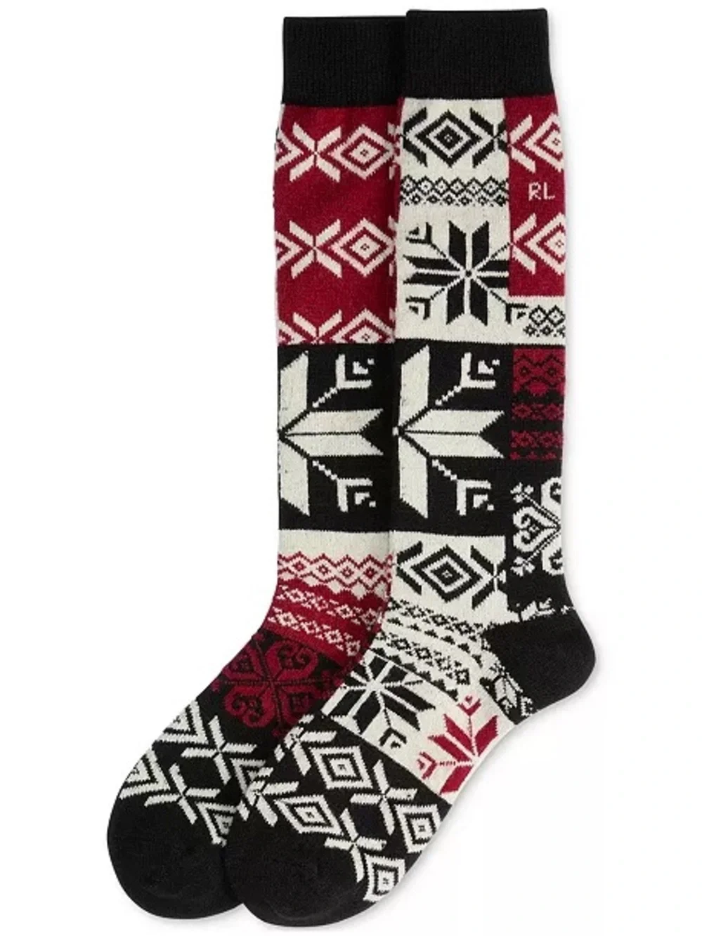 Ralph Lauren Black, White & Red Fair Isle Socks